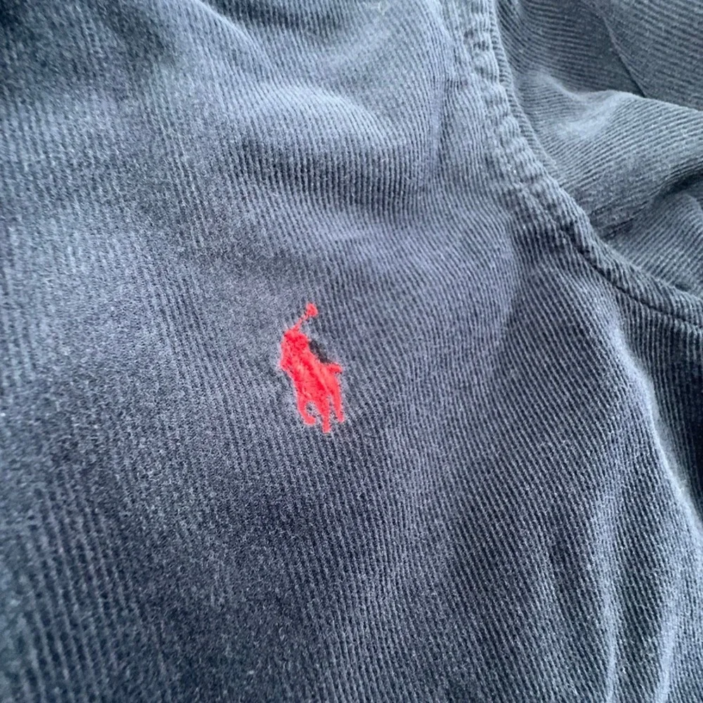 Ralph Lauren Boys Navy Blue Corduroy Button Down Shirt Size 3/3T Red Pony Logo